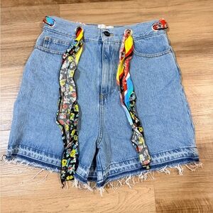 BeBlumarine Stylish Denim Shorts with Colorful Accents size 6
